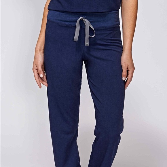 Figs Livingston Scrub Pants, Navy, S Petite - Picture 3 of 6